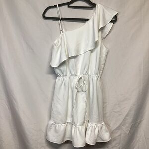 The Impeccable Pig One Shoulder Flowy Mini Dress Sz M
